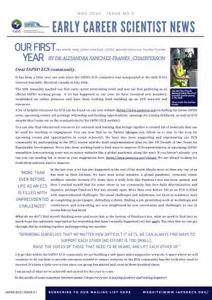 IAPSO ECS Newsletter, 2020, 5